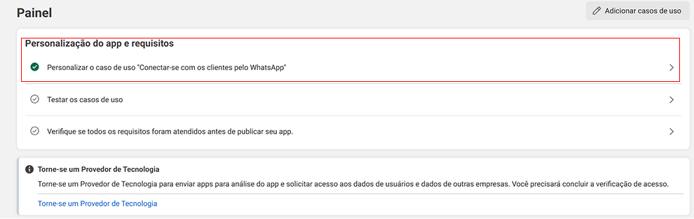 Application dashboard